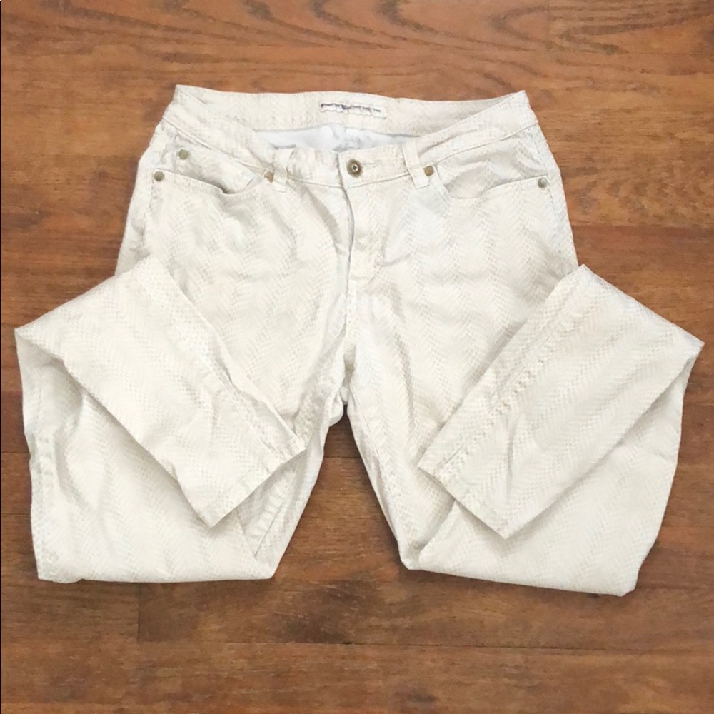 Boston Proper gold snakeskin jeans - 8